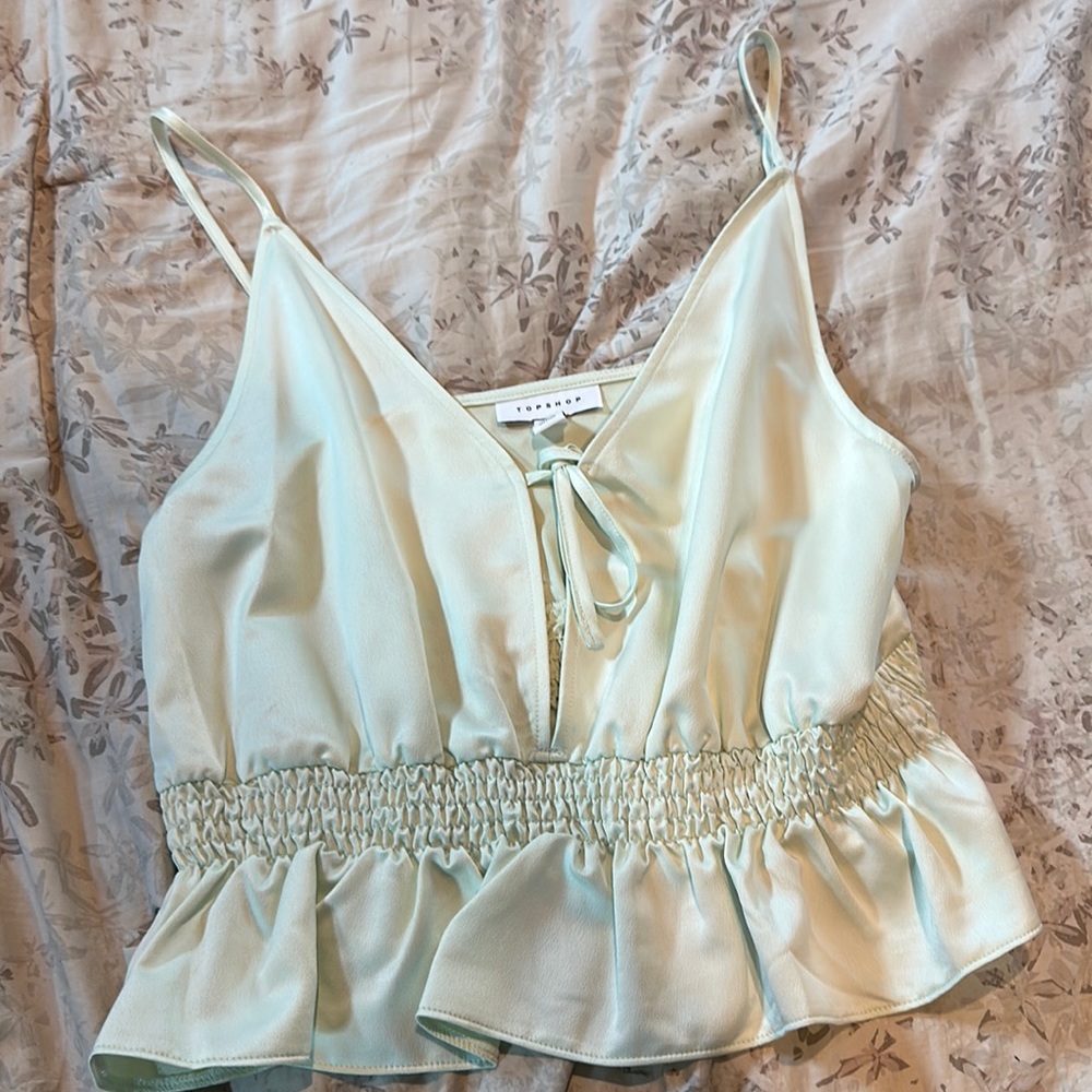 TOPSHOP US SIZE 6 TANK TOP PASTEL GREEN